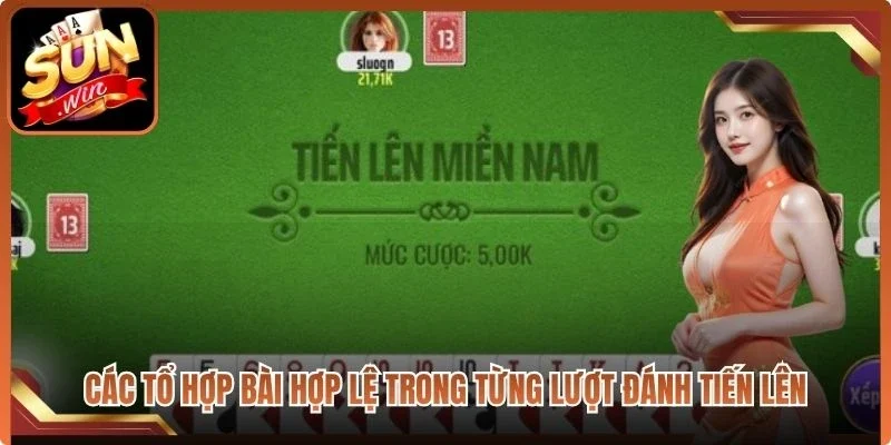 Các tổ hợp bài hợp lệ trong từng lượt đánh tiến lên